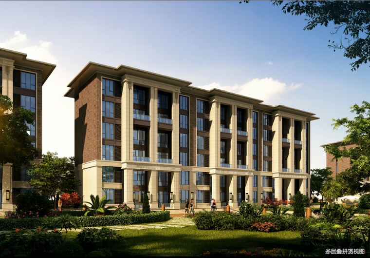 多層疊拼透視圖